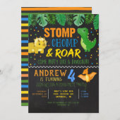 恐竜誕生日招待状 招待状 (正面/裏面)