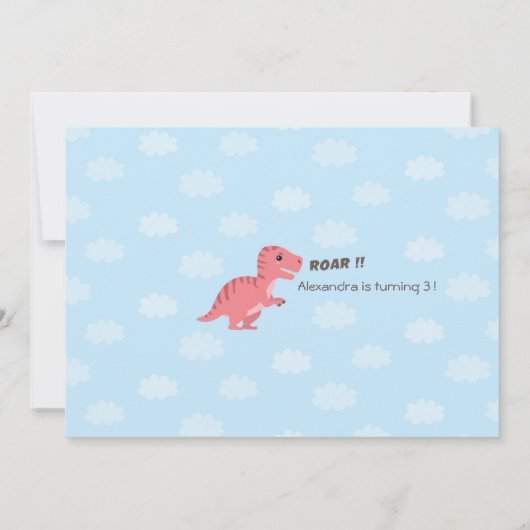 恐竜誕生日招待状 招待状 (裏面)