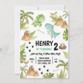 恐竜誕生日招待状 招待状 (正面)