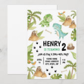 恐竜誕生日招待状 招待状 (正面/裏面)