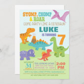 恐竜誕生日招待状 招待状 (正面/裏面)