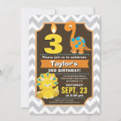 恐竜誕生日招待状 招待状 (正面)