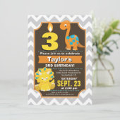 恐竜誕生日招待状 招待状 (スタンド正面)