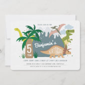 恐竜誕生日招待状 招待状 (正面)