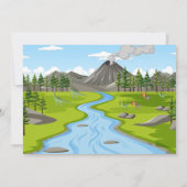 恐竜誕生日招待状 | 男の子と女の子パーティー 招待状 (裏面)