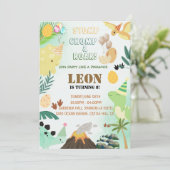 恐竜誕生日招待状 – 編集可能キッドパーティー 招待状 (スタンド正面)