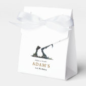 恐竜誕生日招待状、3つのレックス誕生日 フェイバーボックス (正面サイド)