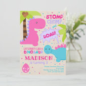 恐竜誕生日招待状for a Girl 招待状 (スタンド正面)