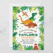 恐竜誕生日招待状Tレックスパーティー 招待状 (正面)