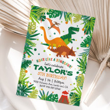恐竜誕生日招待状Tレックスパーティー