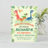 恐竜誕生日招待状Tレックス誕生日カード 招待状 (スタンド正面)