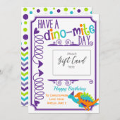 恐竜誕生日金ギフトカードホルダー (正面/裏面)