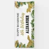 恐竜誕生日金ゴールドロアルソーム 横断幕 (縦)