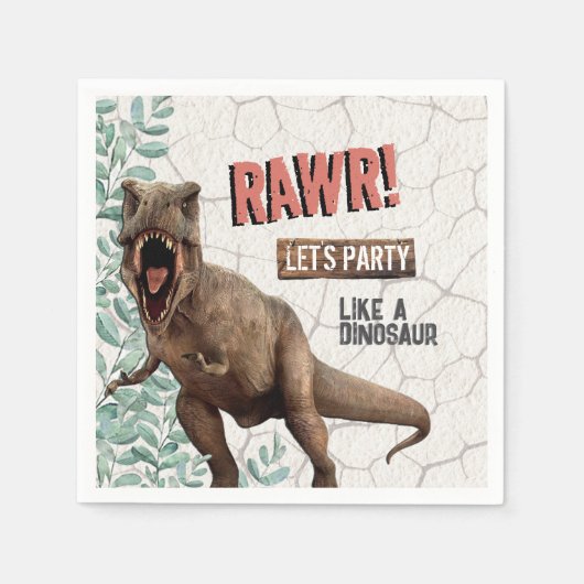 恐竜誕生日 スタンダードカクテルナプキン (正面)