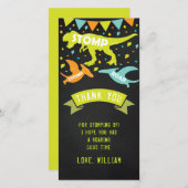 恐竜誕生日 パーソナライズされた サンキューカード (正面/裏面)