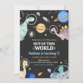 恐竜誕生日 招待状 (正面)