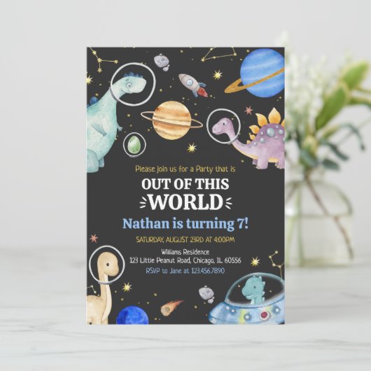 恐竜誕生日 招待状 (スタンド正面)