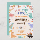 恐竜誕生日 招待状 (正面/裏面)