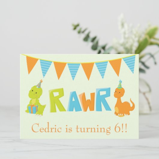 恐竜誕生日 招待状 (スタンド正面)