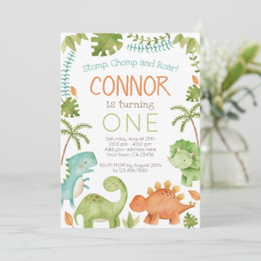 恐竜誕生日 招待状 (スタンド正面)