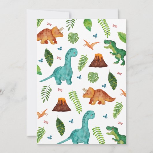 恐竜誕生日 招待状 (裏面)