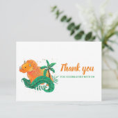 恐竜誕生日 | Orange Triceratopsありがとうございます サンキューカード (スタンド正面)