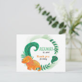 恐竜誕生日 | Orange Triceratopsありがとうございます ポストカード (スタンド正面)