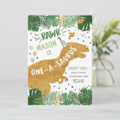 恐竜誕生日Tレックスボーイ第1回誕生日 招待状 (スタンド正面)