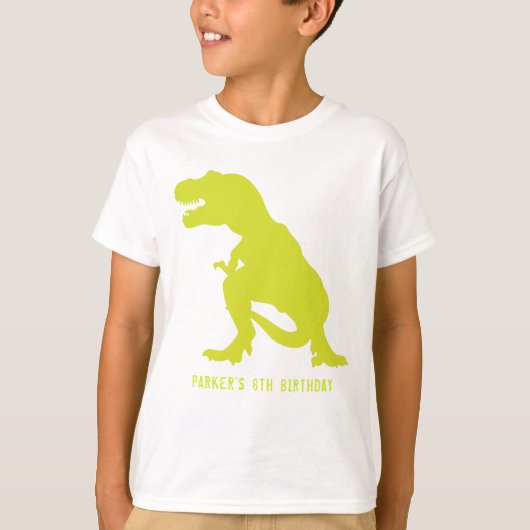 恐竜誕生日Tレックス パーソナライズされた Tシャツ (正面)