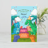 恐竜誕生祝い 招待状 (スタンド正面)