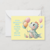 恐竜読の本誕生日招待状 ノートカード (裏面)