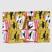 恐竜警戒シンボルや象徴 ゴルフタオル (横)