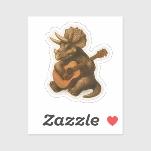 恐竜遊のギター シール (シート)