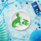 恐竜遊のドラム-背景色の選択 ペーパープレート (パーティー)