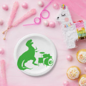 恐竜遊のドラム-背景色の選択 ペーパープレート (パーティー)