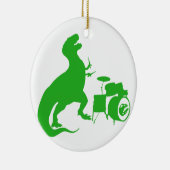 恐竜遊のドラム – 背景色を選択 セラミックオーナメント (右)