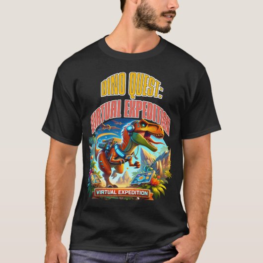 恐竜遊のビデオゲーム – Dino Quest Virtual Tシャツ (正面)