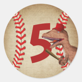 恐竜野球少年5thバースデーパーティー ラウンドシール