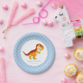 恐竜金ゴールドTレックスブルーボーイパーティー ペーパープレート (パーティー)