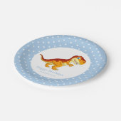 恐竜金ゴールドTレックスブルーボーイパーティー ペーパープレート (アングル)