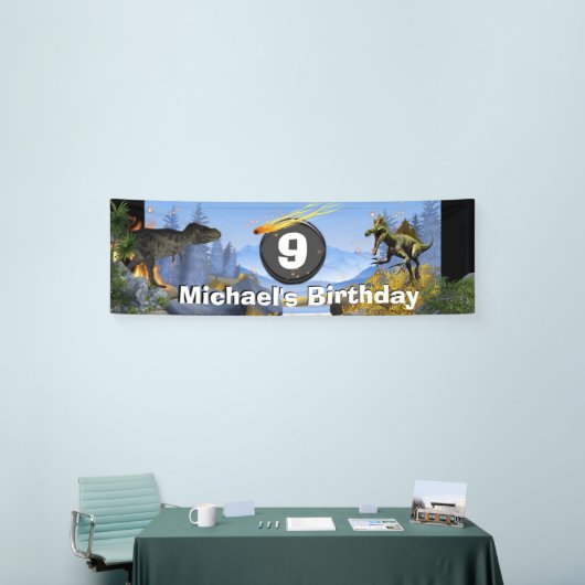 恐竜隕石の先史時代の動物の誕生日 横断幕 (トレードショー)