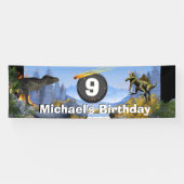 恐竜隕石の先史時代の動物の誕生日 横断幕 (横)