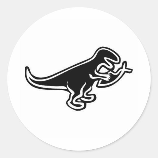 恐竜食べのイエズス魚 ラウンドシール (正面)