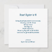 恐竜食べのケーキの誕生日の招待 招待状 (裏面)