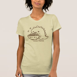 恐竜食べのラーメンパーソナライズされたかわいい Tシャツ