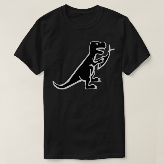 恐竜食べ物の魚 Tシャツ (デザイン正面)