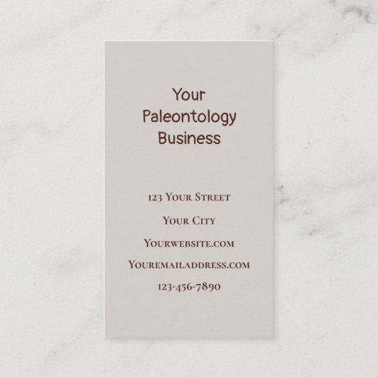 恐竜骨古生物学先史デザイン 名刺 (裏面)
