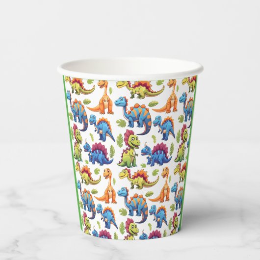 恐竜鮮やかをテーマにしたパーティー 紙コップ (裏面)