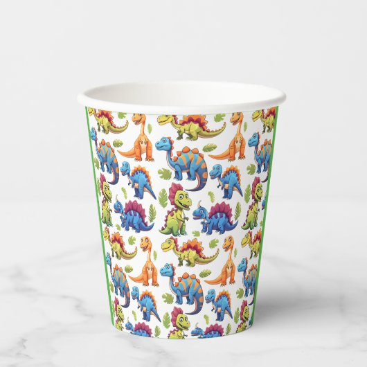 恐竜鮮やかをテーマにしたパーティー 紙コップ (正面)