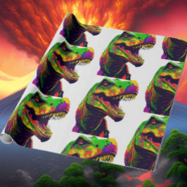 恐竜黄クールハッピーバースデー ラッピングペーパー